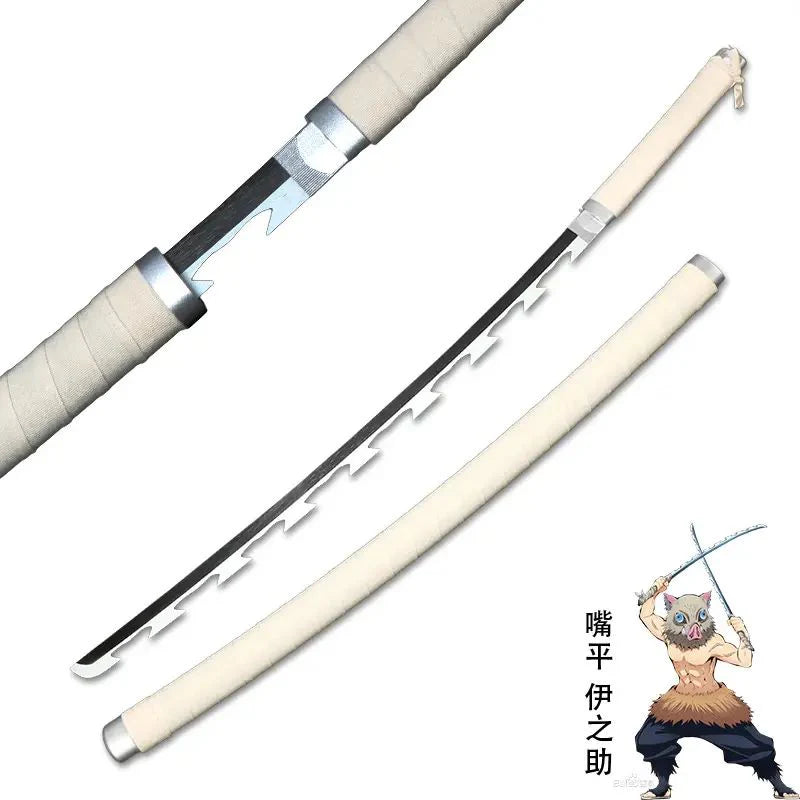 Inosuke Hashibara Wooden Katana 104 cm Demon Slayer Beast Sword Replica